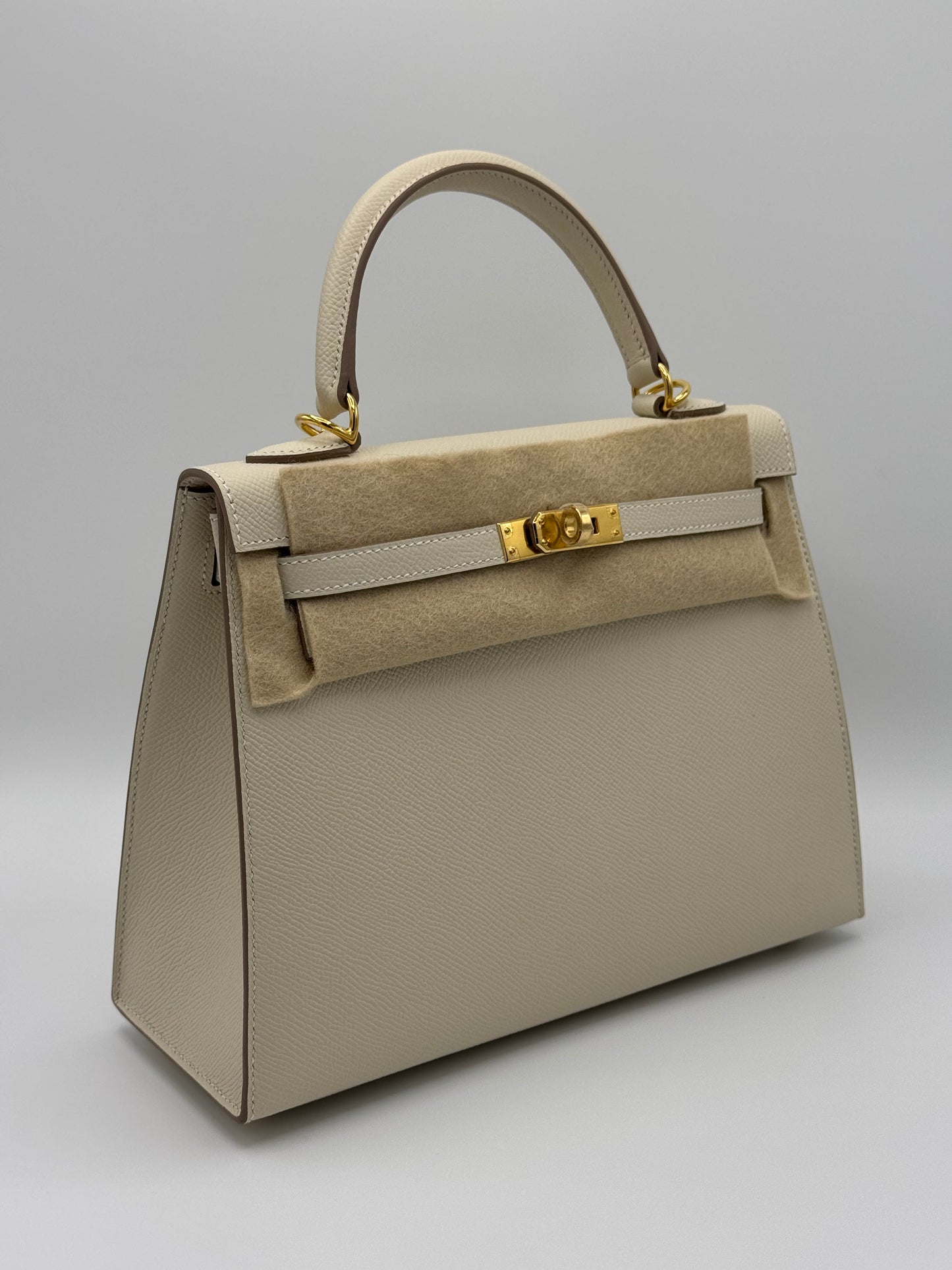 Hermes Kelly 25 Epsom Craie