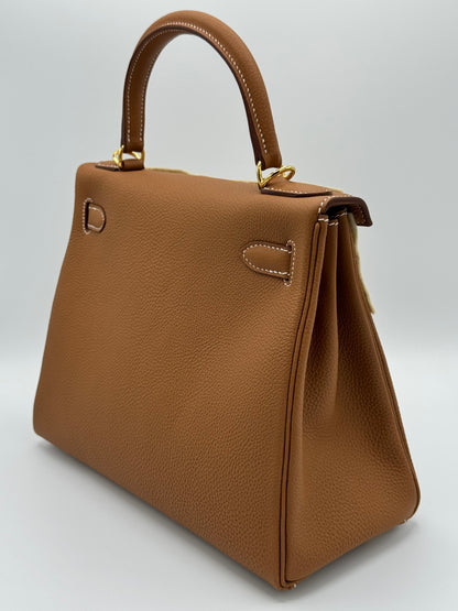 Hermes Kelly 28 Gold Togo