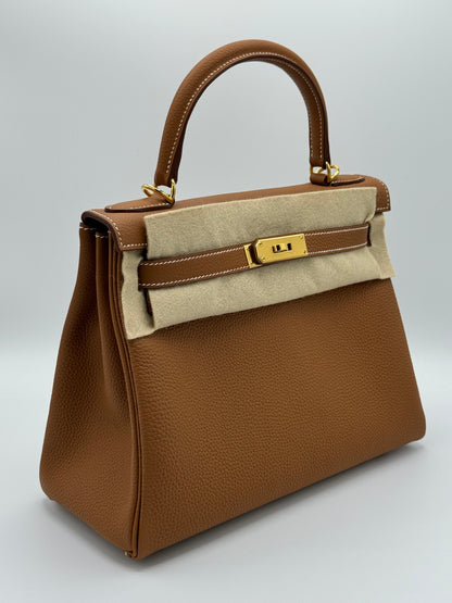 Hermes Kelly 28 Gold Togo