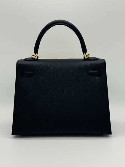 Hermes Kelly 25 Noir Epsom