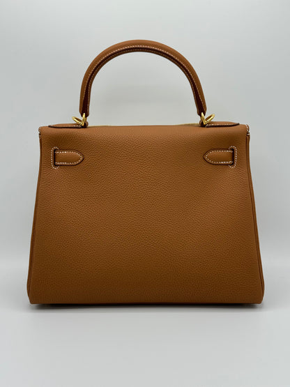 Hermes Kelly 28 Gold Togo