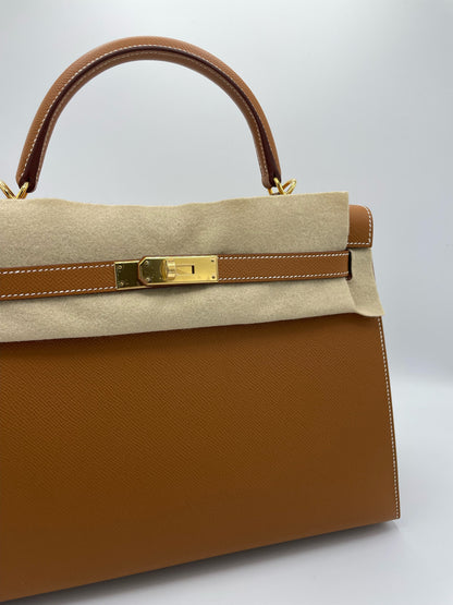 Hermes Kelly 32 Gold Epsom